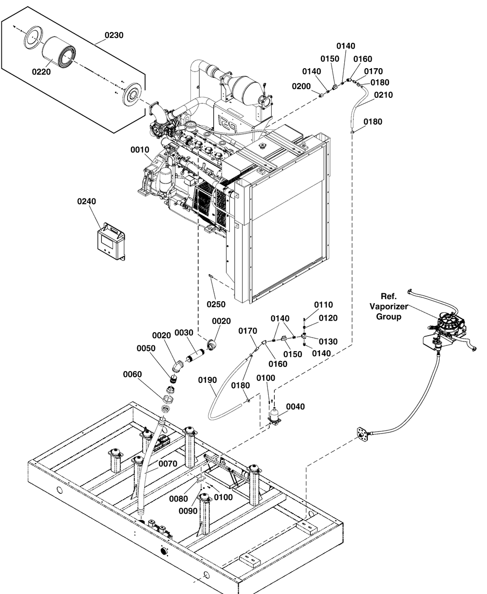 Engine Group Diagram and Parts List for 080087-00  Briggs and Stratton Generator